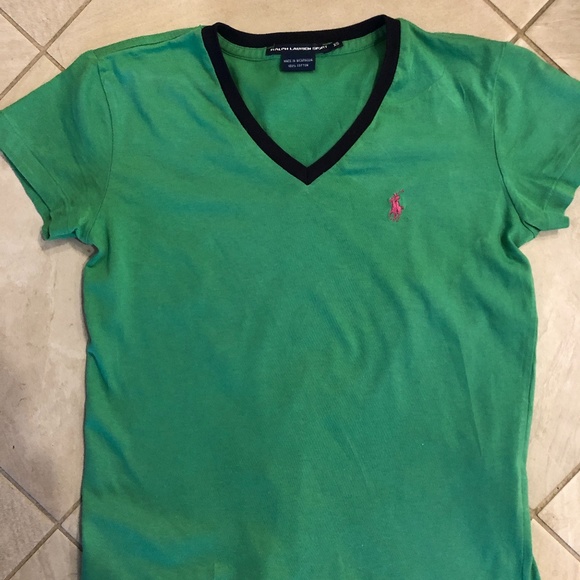 Ralph Lauren - Green V-neck T-shirt - Size XS - Picture 1 of 6